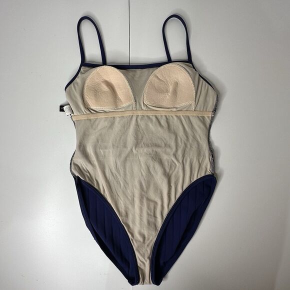 La Blanca by Rod Bettie One Piece Swimsuit Sz 16 Dark Blue Bathing Suit Textured - Picture 4 of 16